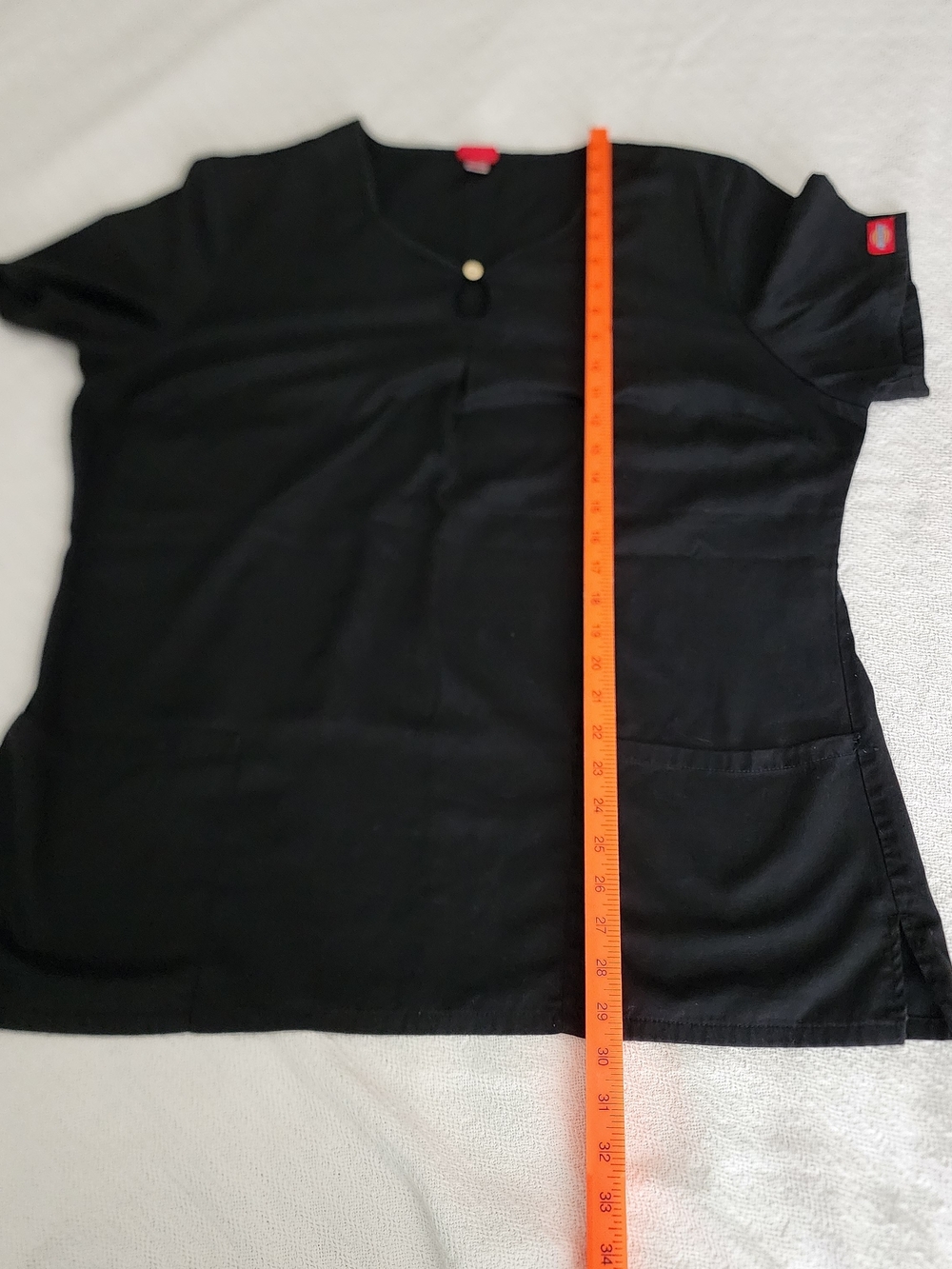 DICKIES EDS Signature Black Scrub Top Keyhole Notch V-Neck Pockets - Picture 11 of 12